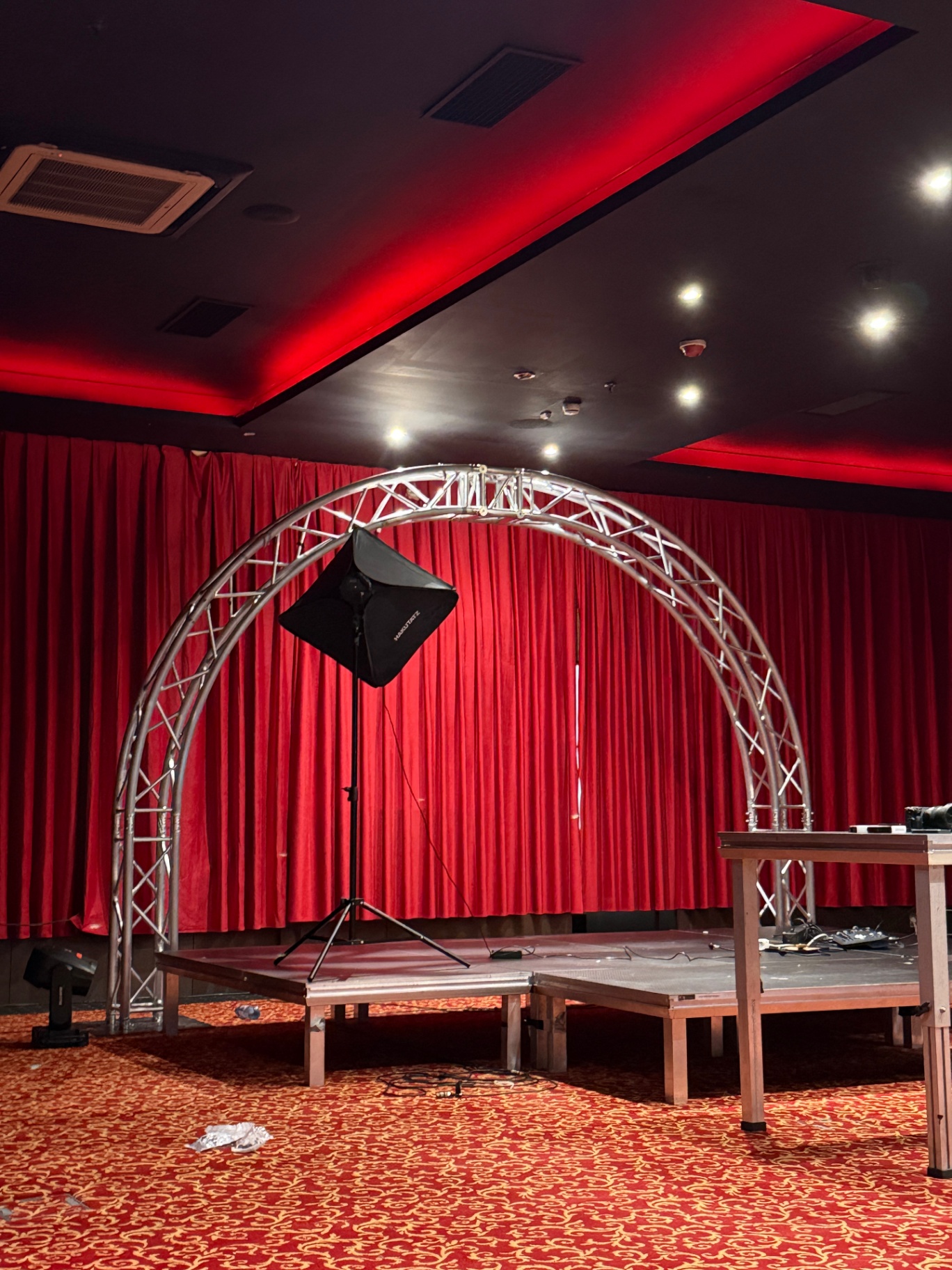 Stage arch and curtain